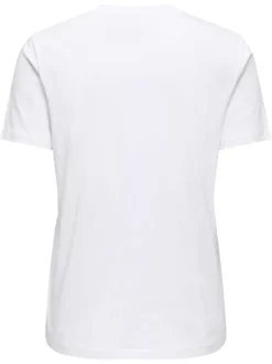 T-shirt en coton biologique blanc uni pourvu de manches courtes