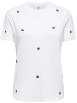 T-shirt en coton biologique blanc uni pourvu de manches courtes