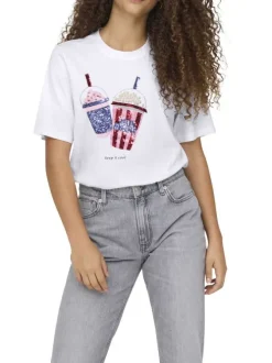 T-shirt en coton biologique blanc uni pourvu d'une coupe droite