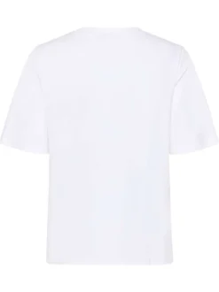 T-shirt en coton biologique blanc uni pourvu d'une coupe droite