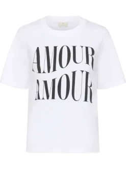 T-shirt en coton biologique blanc uni pourvu d'une coupe droite
