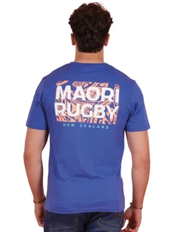 T-shirt en coton biologique bleu uni pourvu d'une coupe droite