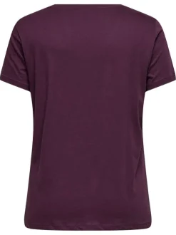 T-shirt en coton biologique bordeaux uni pourvu de manches courtes