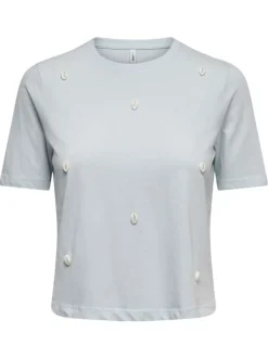 T-shirt en coton biologique ciel uni avec des manches courtes