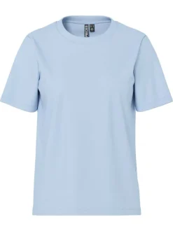 T-shirt en coton biologique ciel uni avec une coupe droite