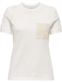 T-shirt en coton biologique écru uni avec des manches courtes