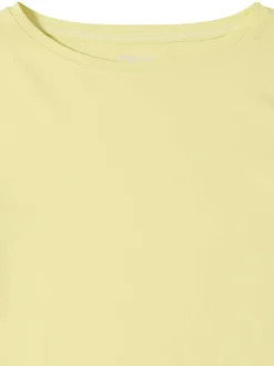 T-shirt en coton biologique jaune uni pourvu d'une coupe moulante