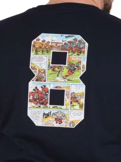 T-shirt en coton biologique marine uni pourvu de manches courtes