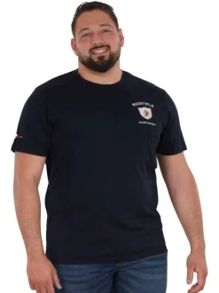 T-shirt en coton biologique marine uni pourvu de manches courtes