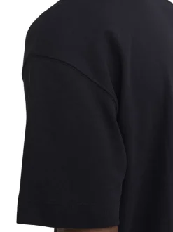 T-shirt en coton biologique noir à coupe droite et de manches courtes