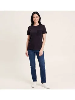 T-shirt en coton biologique noir uni avec des manches courtes