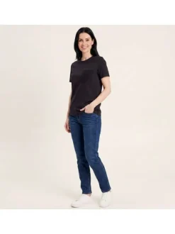 T-shirt en coton biologique noir uni avec des manches courtes