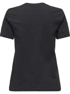 T-shirt en coton biologique noir uni avec des manches courtes