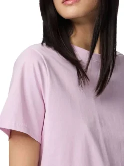 T-shirt en coton biologique parme uni avec une coupe droite