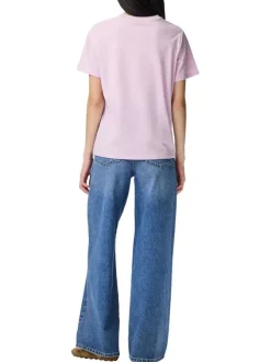 T-shirt en coton biologique parme uni avec une coupe droite