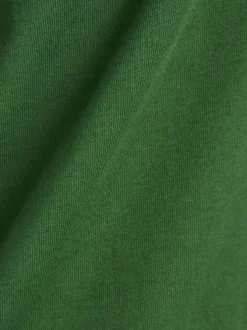 T-shirt en coton biologique vert uni avec une coupe droite et un col rond
