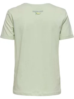 T-shirt en coton biologique vert uni pourvu de manches courtes