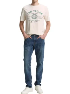 T-shirt en coton blanc avec un imprimé fantaisie et un col rond