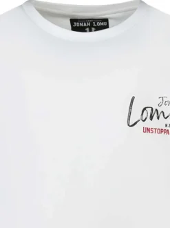 T-shirt en coton blanc avec un imprimé une coupe droite et un col rond