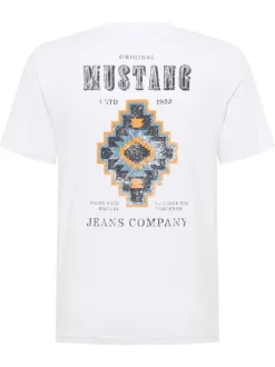 T-shirt en coton blanc avec un motif fantaisie et des manches courtes
