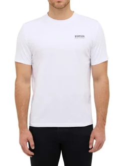 T-shirt en coton blanc avec un motif fantaisie et des manches courtes