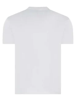 T-shirt en coton blanc à coupe droite avec col rond et logo imprimé