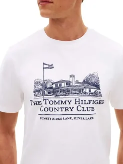 T-shirt en coton blanc à coupe droite pourvu de manches courtes