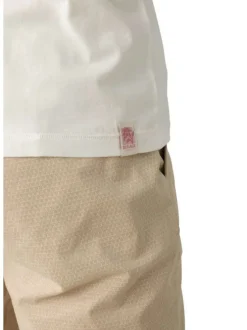 T-shirt en coton blanc fleuri avec une coupe droite et un col rond