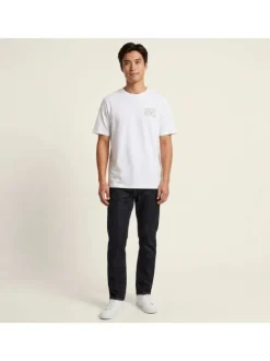 T-shirt en coton blanc imprimé avec un col rond et des manches courtes