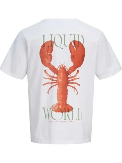 T-shirt en coton blanc imprimé avec un col rond et des manches courtes