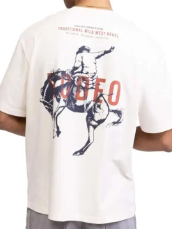 T-shirt en coton blanc imprimé avec une coupe ample et des manches courtes