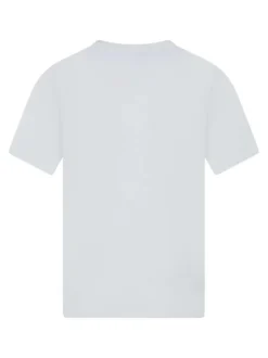 T-shirt en coton blanc imprimé avec une coupe droite et un col rond
