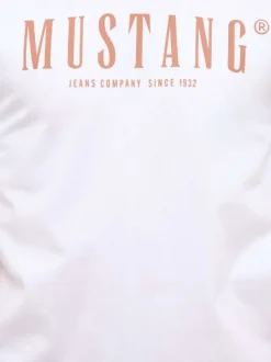 T-shirt en coton blanc à imprimé avec une coupe droite et un col rond