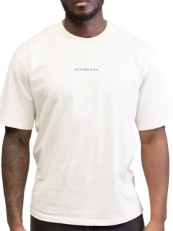 T-shirt en coton blanc imprimé avec une coupe droite et un col rond