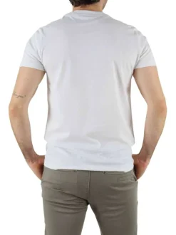 T-shirt en coton blanc imprimé 4x4 à coupe droite et col rond
