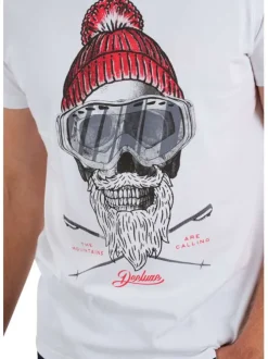 T-shirt en coton blanc uni avec dessin inscrit en gros sur la poitrine