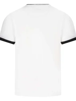 T-shirt en coton blanc uni avec un col rond et une coupe regular fit
