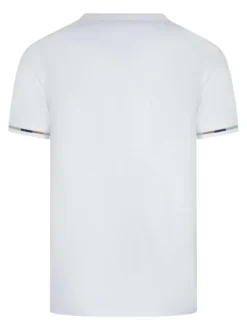 T-shirt en coton blanc uni avec une coupe droite et des manches courtes