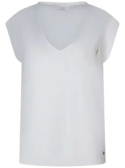 T-shirt en coton blanc uni avec une coupe droite et des manches courtes