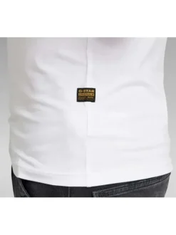 T-shirt en coton blanc uni avec une coupe droite et nom iconique