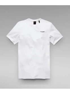 T-shirt en coton blanc uni avec une coupe droite et nom iconique