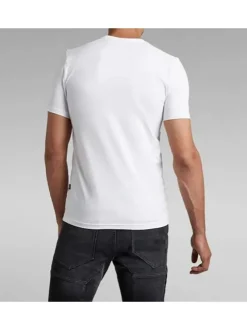 T-shirt en coton blanc uni avec une coupe droite et nom iconique