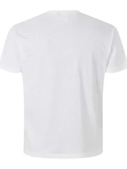 T-shirt en coton blanc uni avec une coupe droite et un col rond