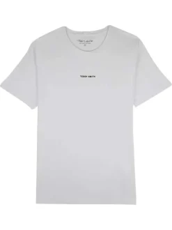 T-shirt en coton blanc uni avec une coupe droite et un col rond