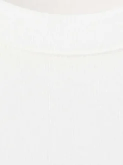 T-shirt en coton blanc uni avec une coupe droite et un col rond