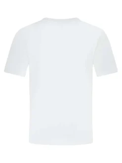 T-shirt en coton blanc uni avec une coupe droite et un col rond