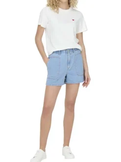 T-shirt en coton blanc uni avec une coupe droite et un col rond