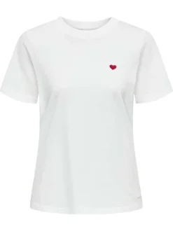 T-shirt en coton blanc uni avec une coupe droite et un col rond
