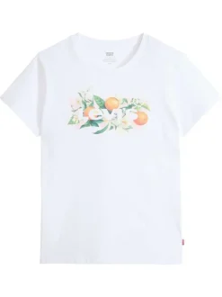 T-shirt en coton blanc uni avec une coupe droite et un col rond