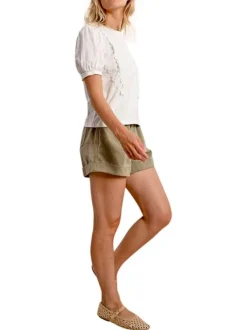 T-shirt en coton blanc uni avec une coupe droite et un col rond